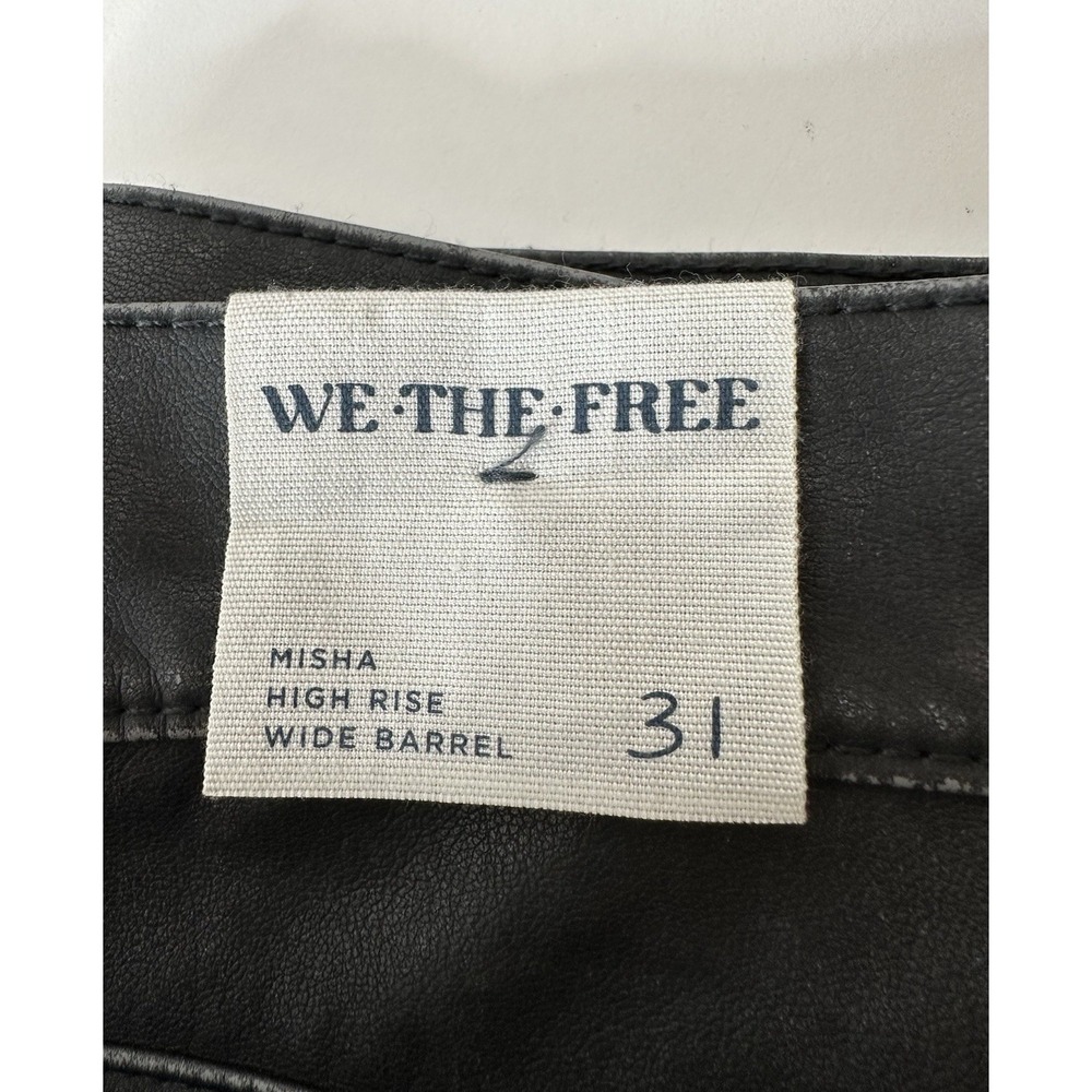 Free People We the Free ‎ Misha High rise Wide Barrel Jeans 30 coated vegan New - Picture 5 of 10